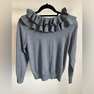 Grey Ruffle Sweater